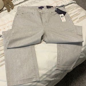 NYDJ Sz. 10 NWT grey print long jeans